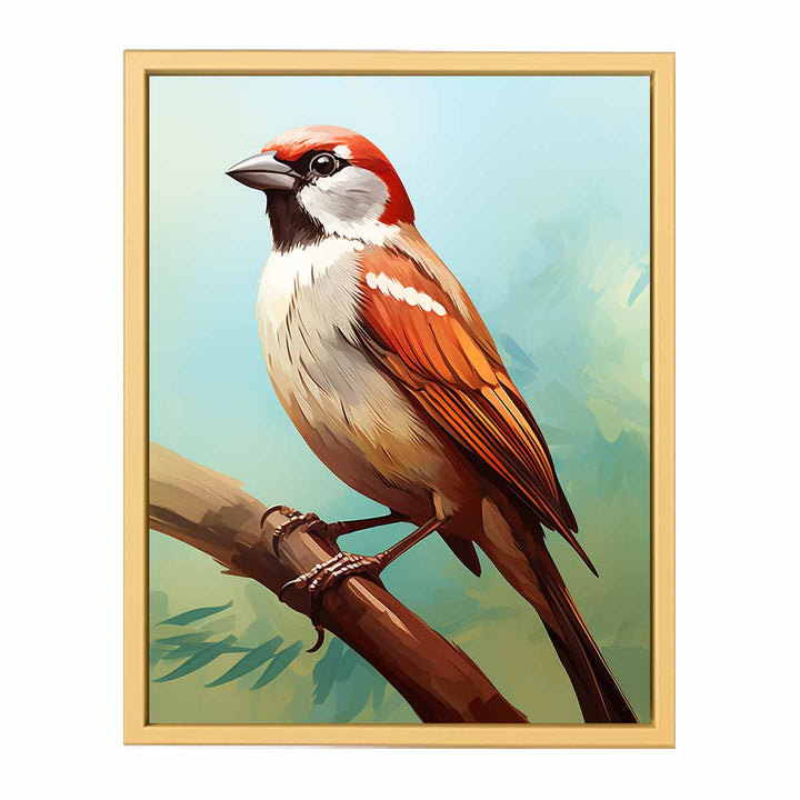 Sparrow Painting framed Print