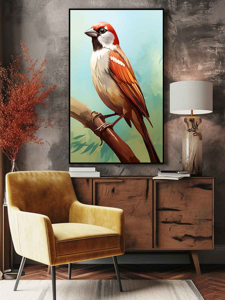 Sparrow Painting Art Print