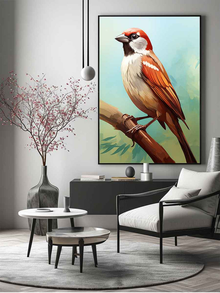 Sparrow Painting Art Print