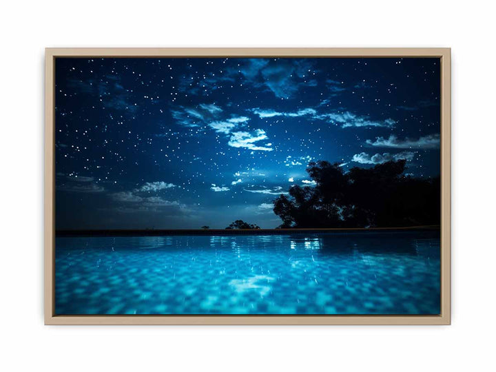 Glaxy & Stars Artwork framed Print