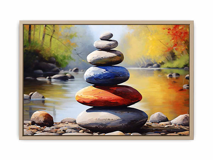 Stacking Stones Painting framed Print