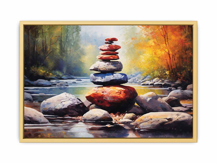 Stacking Stones framed Print