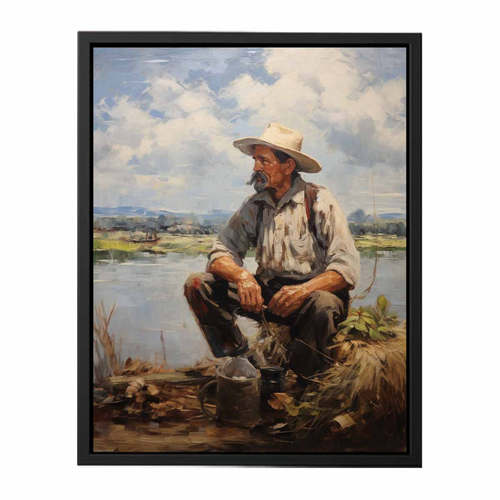 Fisherman Painitng  canvas Print