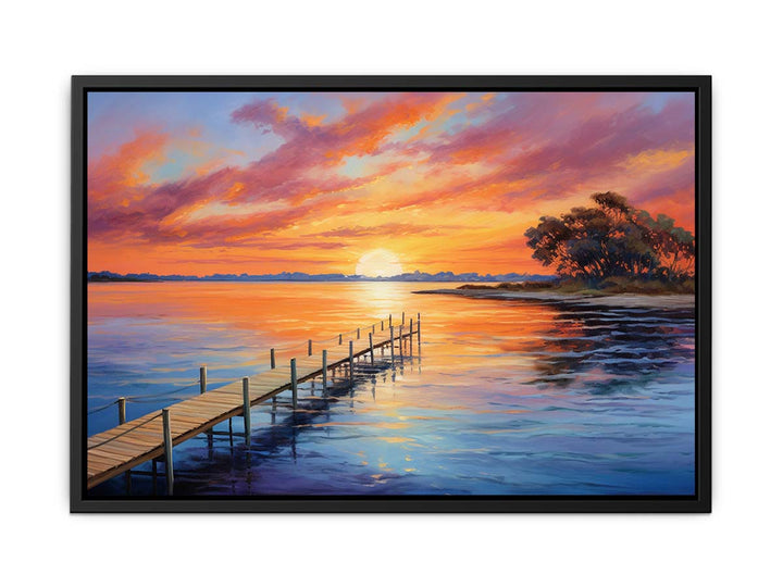 Jetty Sunset Pinting  canvas Print