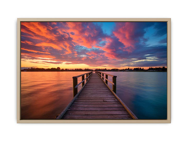 Jetty Sunset Art framed Print