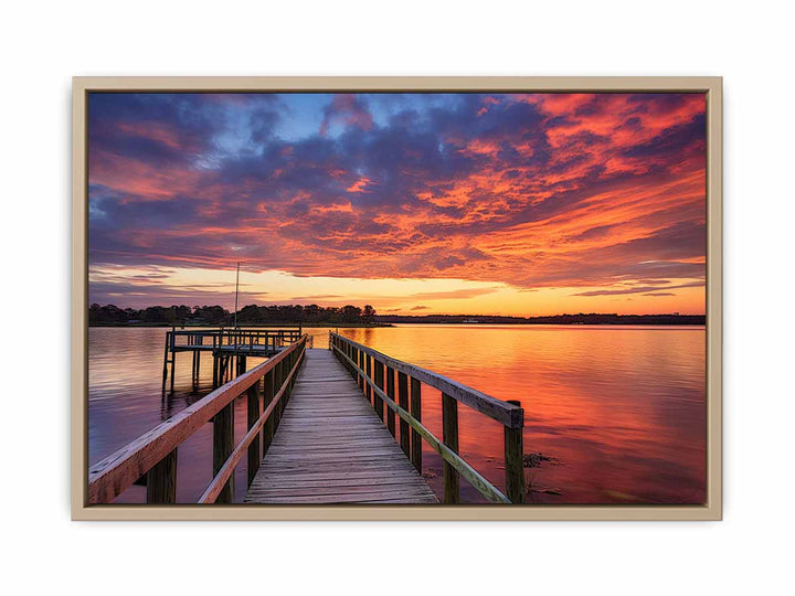 Jetty Sunset Artwork framed Print