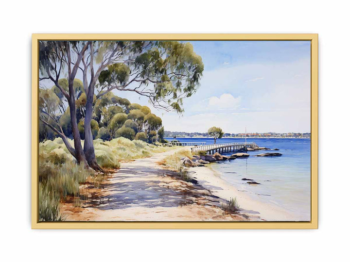 Isolated Beach Walk Art framed Print