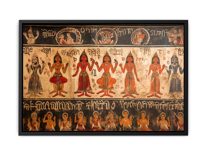 Hindu Script Painting  canvas Print