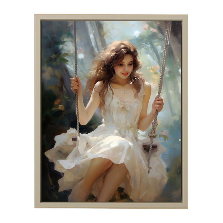  Swinging Girl Painting l framed Print