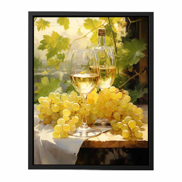 White Wine Painting  canvas Print