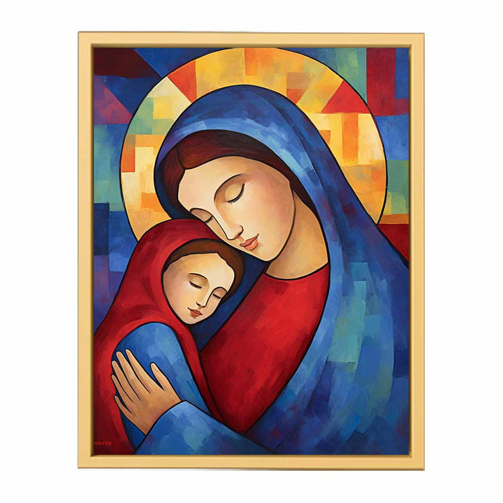 Mother Mary and Jesus framed Print