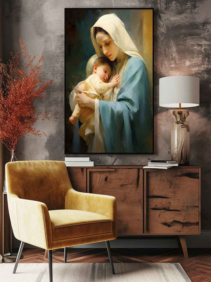 Mother Mary and Jesus art Print