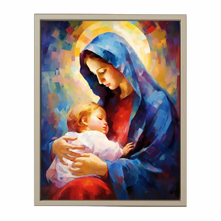 Mother Mary and Jesus Painting framed Print