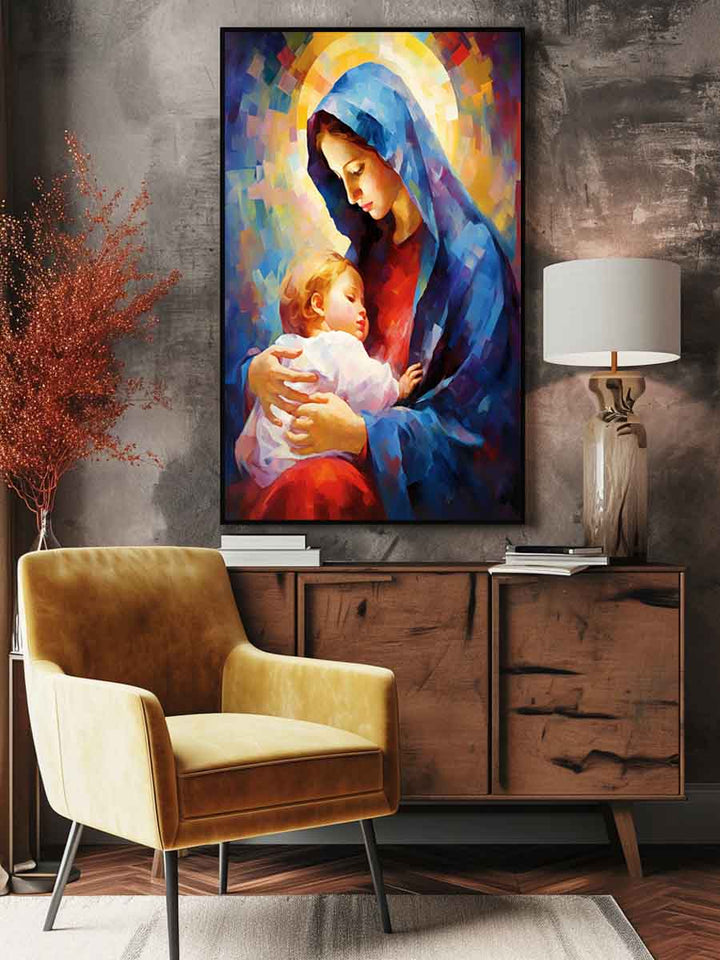 Mother Mary and Jesus Painting Art Print