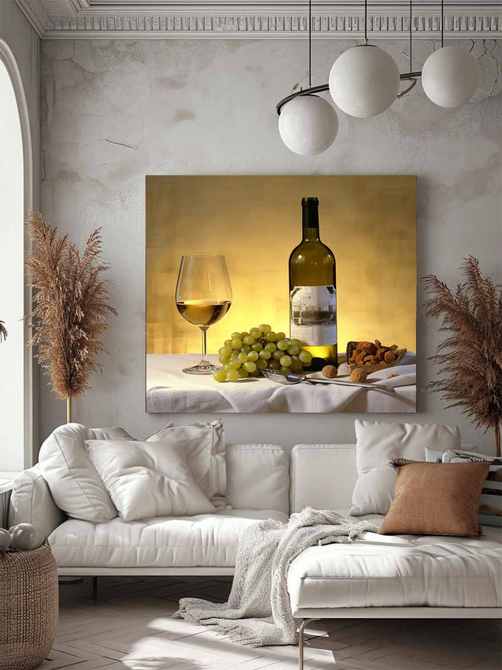 White Wine Still Life Painting Art Print