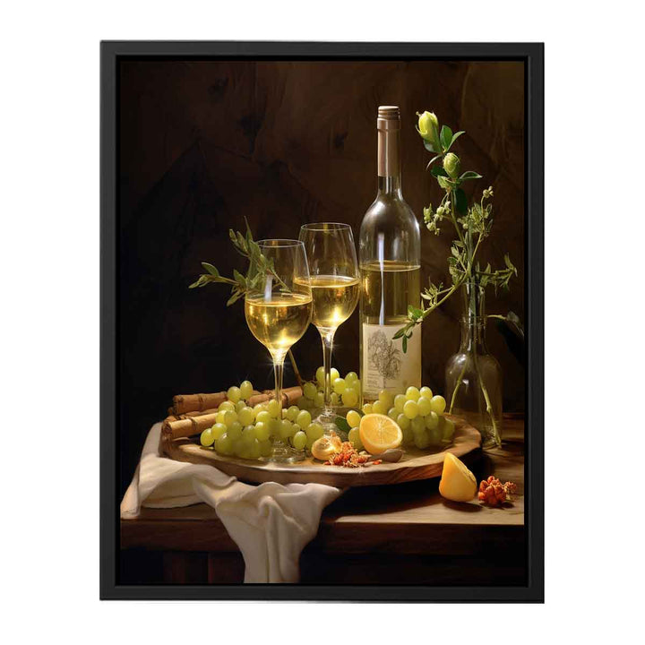 White Wine Still Love  canvas Print