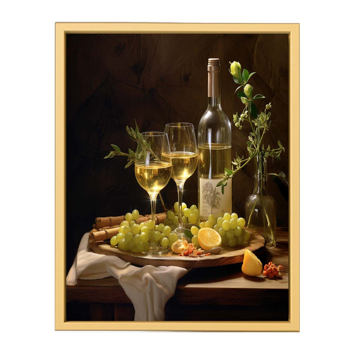 White Wine Still Love framed Print