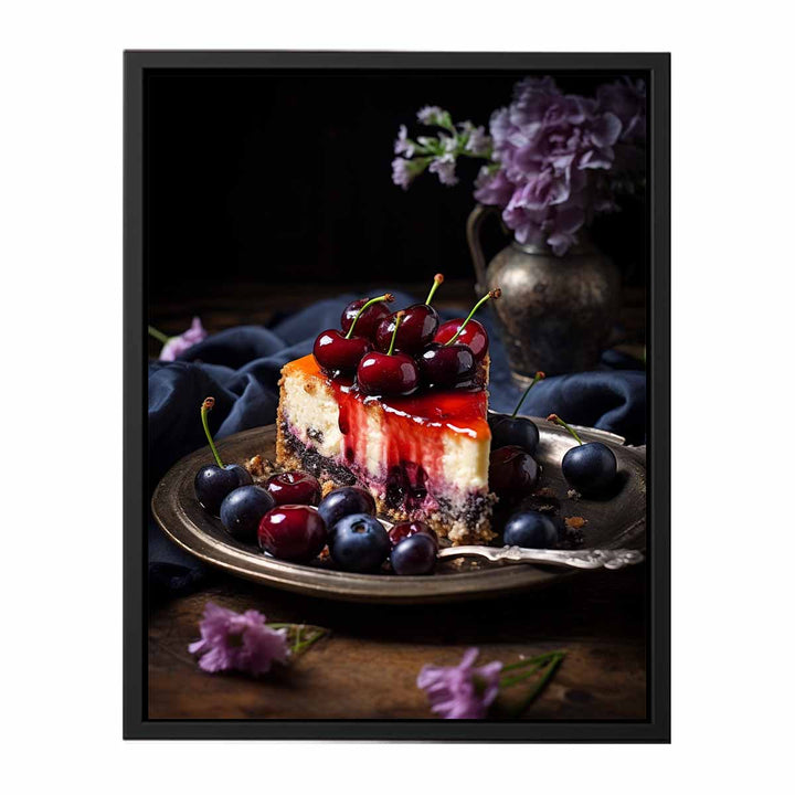 Summer Fruit Cheesecake  canvas Print