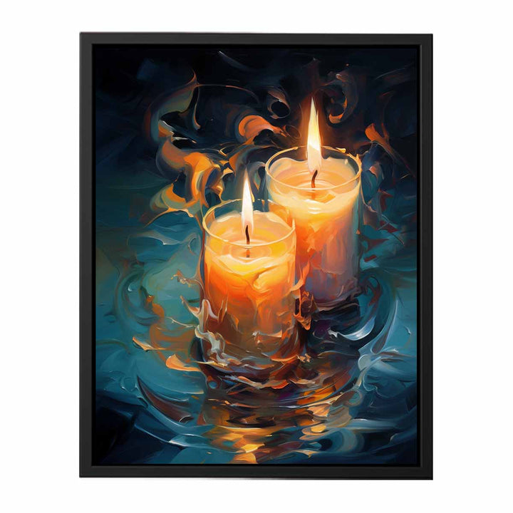 Couple Love Candle Painting  canvas Print