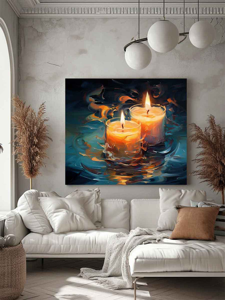 Couple Love Candle Painting Art Print