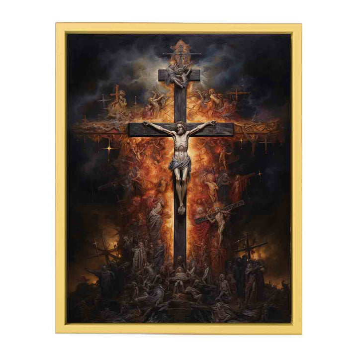 Jesus Cross Painting framed Print