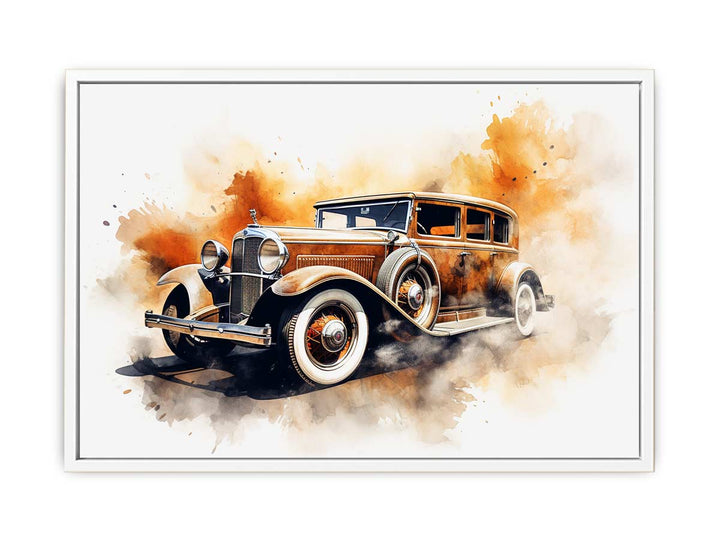 Vinatge Car Old Style Art  Painting