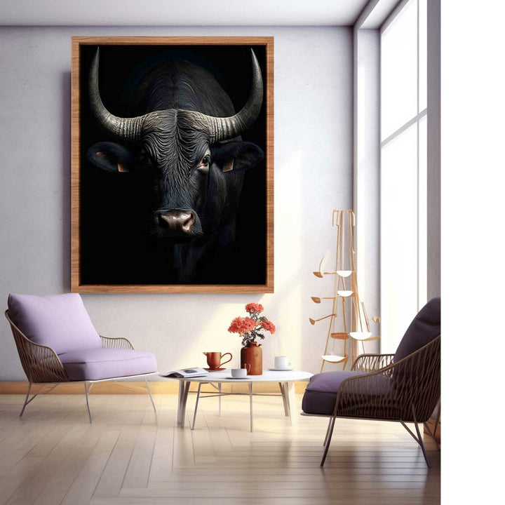 Bull Portrait Framed Art Print