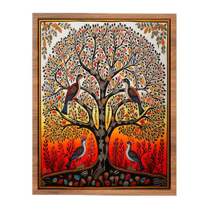 Madhubani Birds And Tree Art   Painting