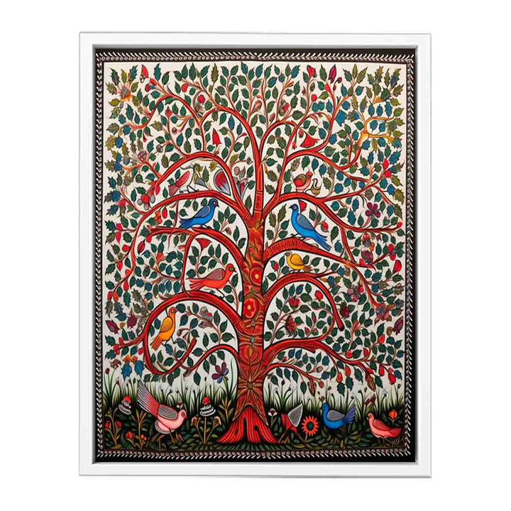 Madhubani Birds And Tree Art   Painting