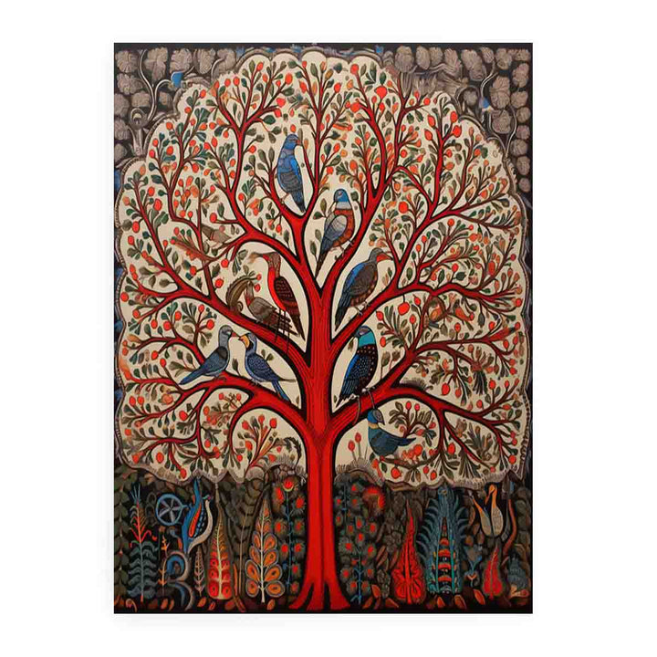 Madhubani Birds And Tree Prints