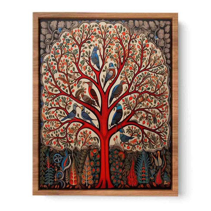 Madhubani Birds And Tree Prints  Painting