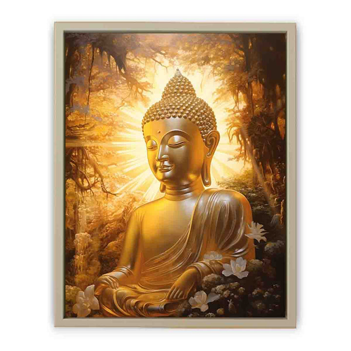 Buddha Gold Art framed Print