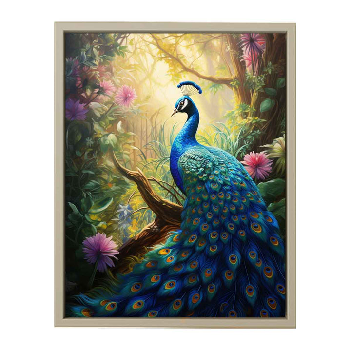 Beautiful Peacock Painting framed Print