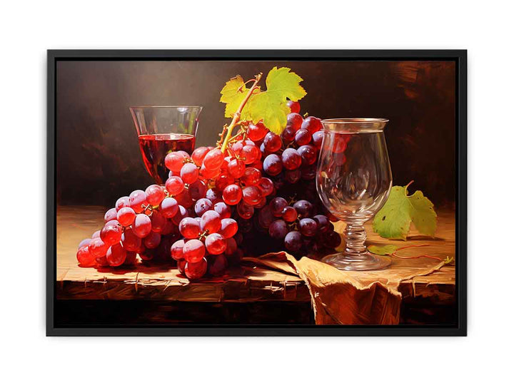 Grapes Still Life Painting  canvas Print