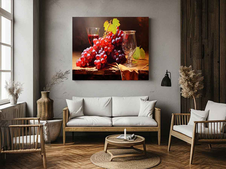 Grapes Still Life Painting Art Print