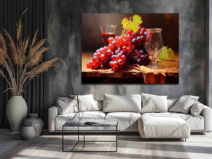 Grapes Still Life Painting Art Print