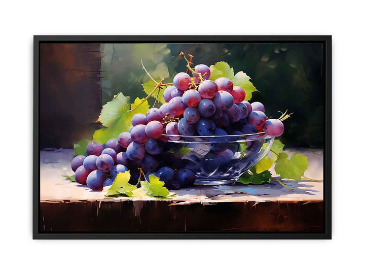 Black Grapes Painting  canvas Print