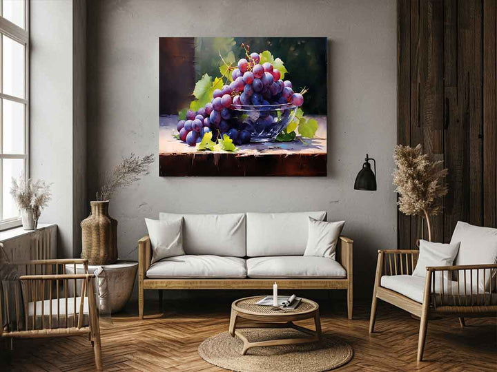 Black Grapes Painting Art Print