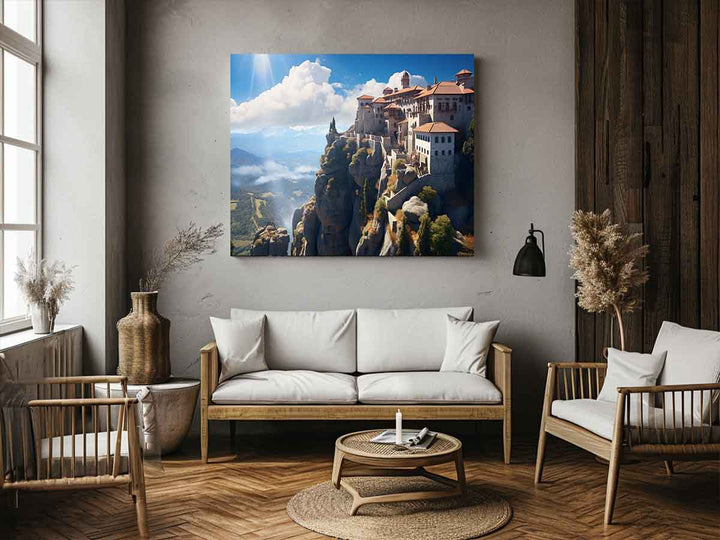 Great Meteoron Monaster Painting Art Print