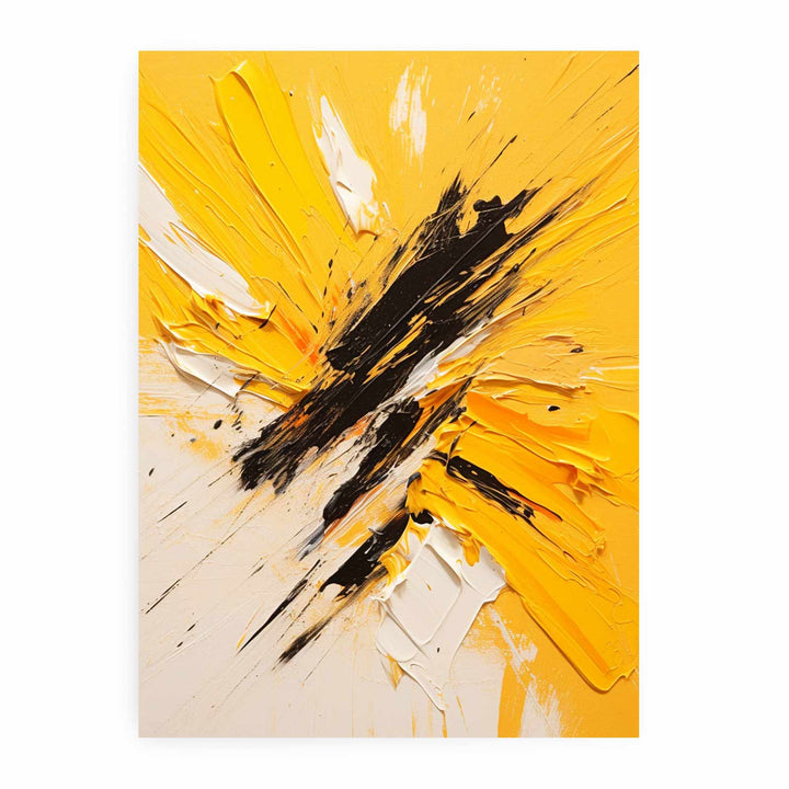 Knife Art Abstract Yellow Painting