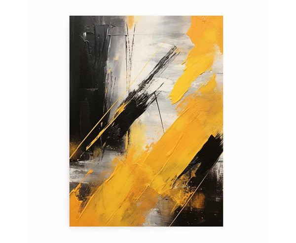 Yellow Black Abstract Painting