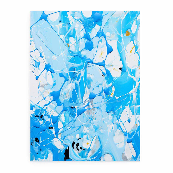  White Blue Dripping Color Painting