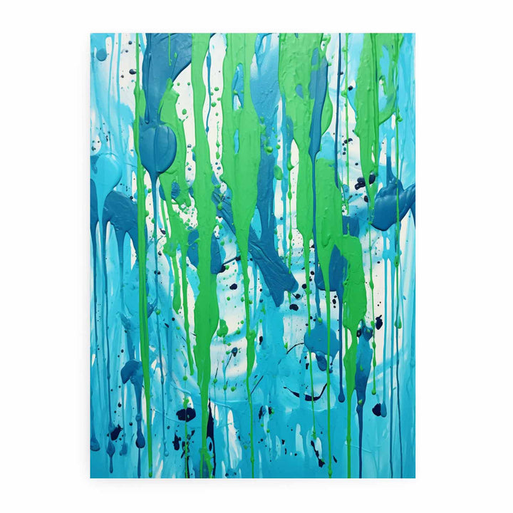 Green Dripping Color Painting