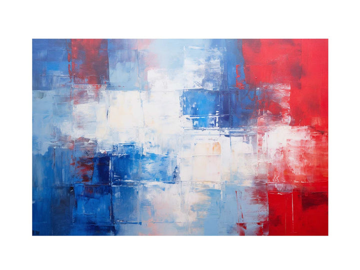 Blue Red  Abstract Art Painting