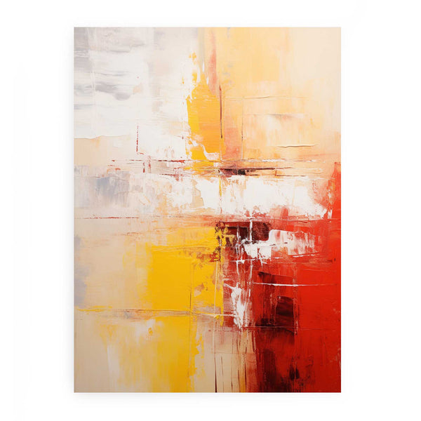 Abstract Painting Yellow Red