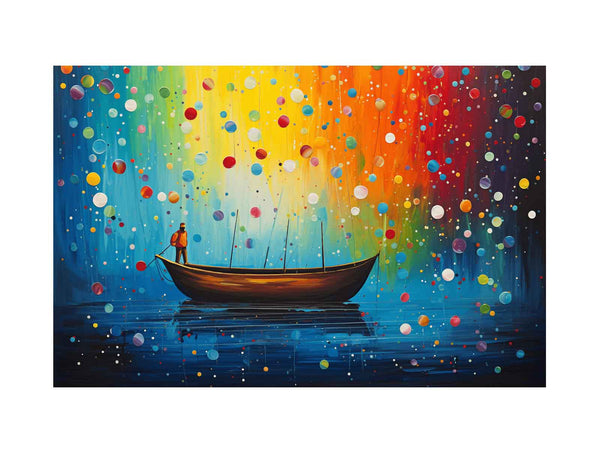 Boat Bubbles Modern Art Painting 