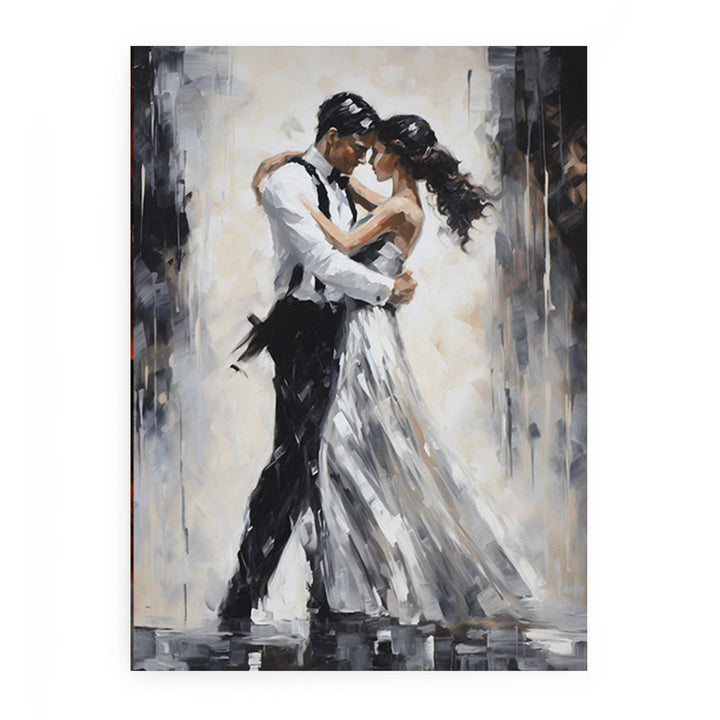 Black And White Couple Dance Modern Painting 