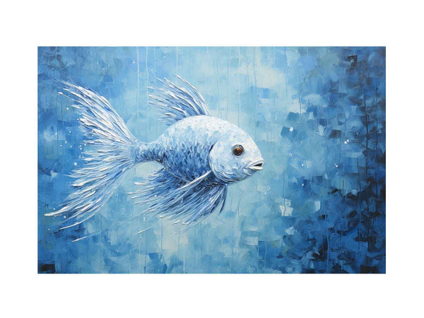 Modern Blue Fish Art Painting