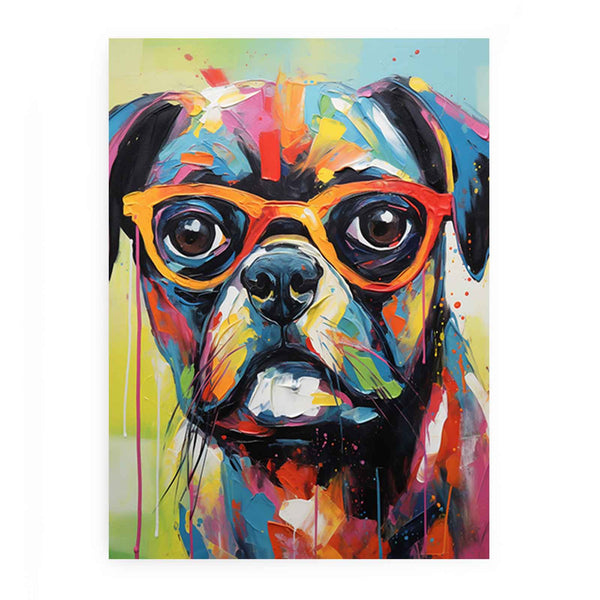 Modern Red Dog Art Painting