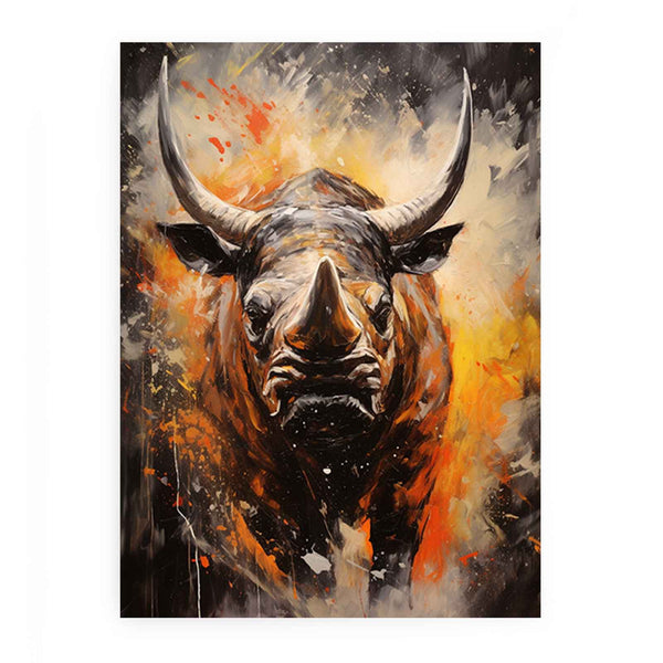 Modern Rhinoceros Art Painting